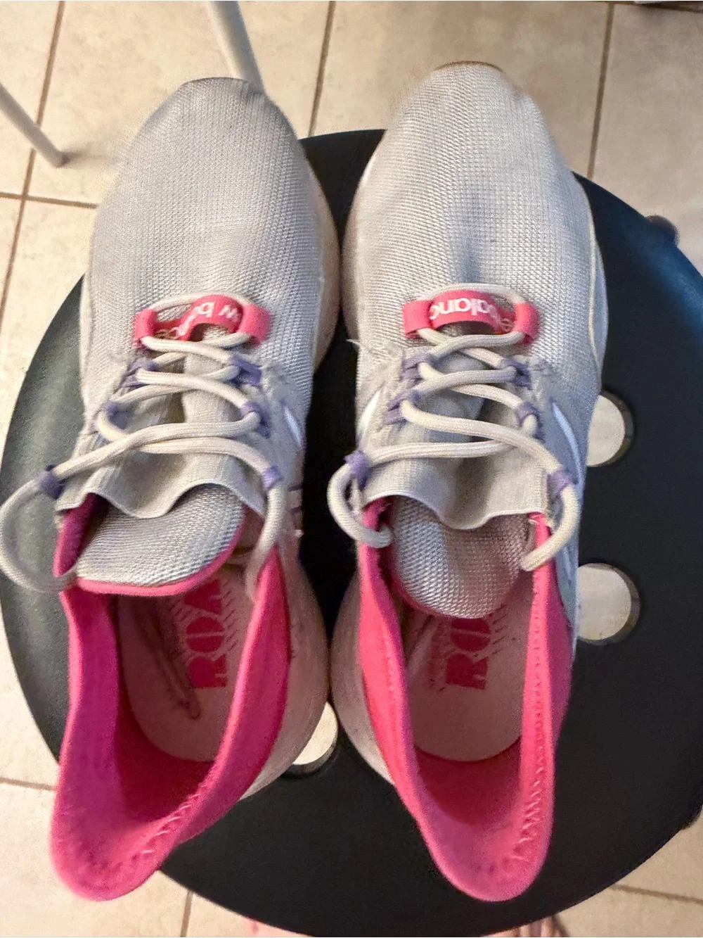 New Balance Kids Gray and Pink Athletic Sneakers